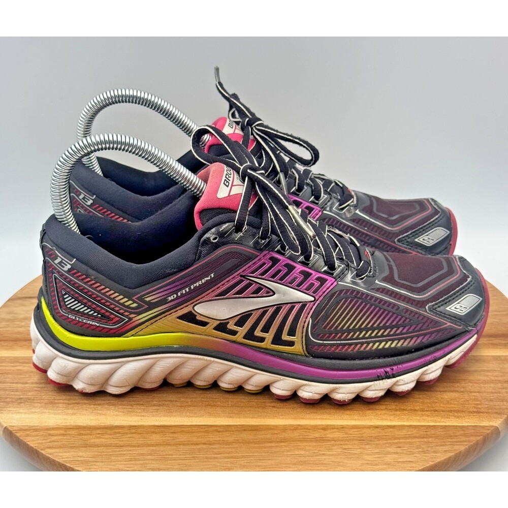 BROOKS Glycerin G13 Women's Running Sneakers Size 7.5 B US Black Purple Volt